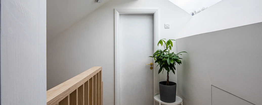 Hallway with a flushglaze above