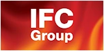Red and orange gradient background with the bold white text "IFC Group" prominently displayed in the center.